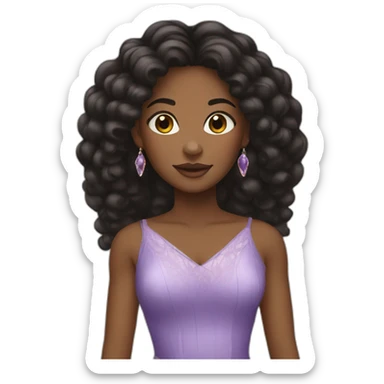 Black women young princess sticker