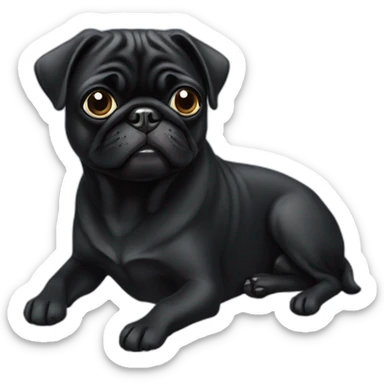 Black pug sticker