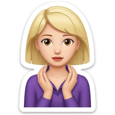 Nena, aguantándose el cuello con dos manos ￼ sticker