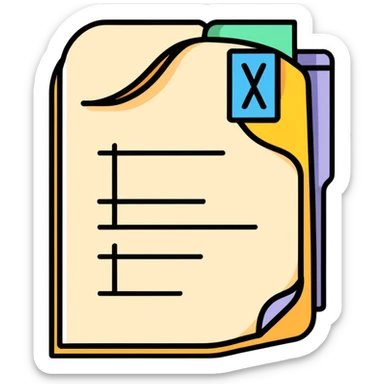 Document file icon with large black “X” over it sticker