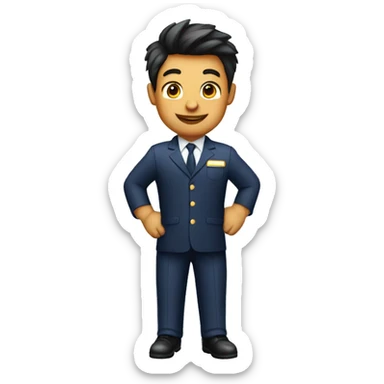 Cute guy flight attendant sticker