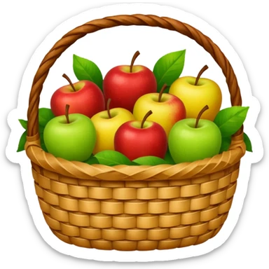 cozy basket of apples after apple picking @ghibli sticker