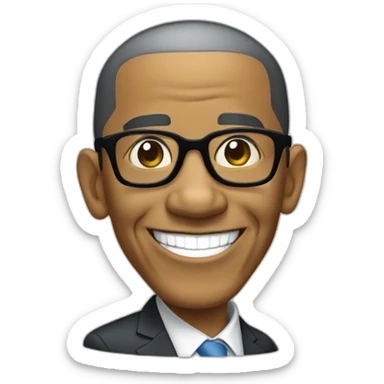barack obama with glasses smiling sticker