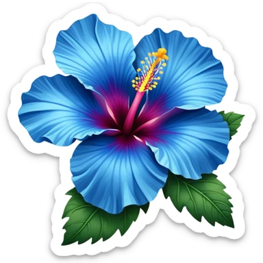 one blue hibiscus flower sticker