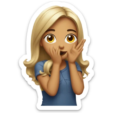 A girl sending an air kiss sticker