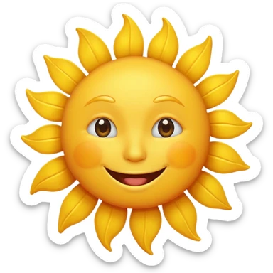 smiling sun emoji, bright and cheerful sticker