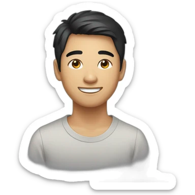 young smiling philipino guy with dark short hair sticker