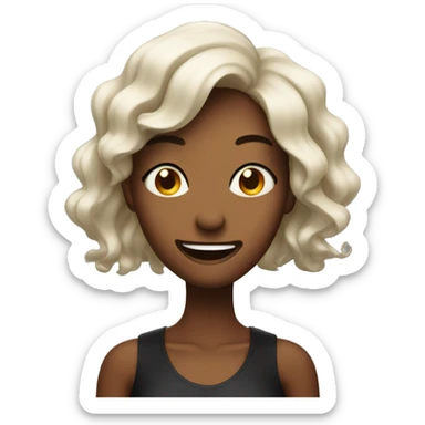 Nervous laugh on black woman sticker