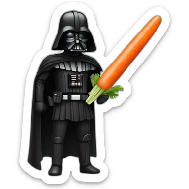 dark vador with a carrot as sword sticker