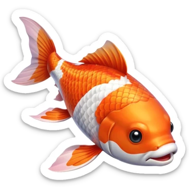 peixe koi rosa sticker