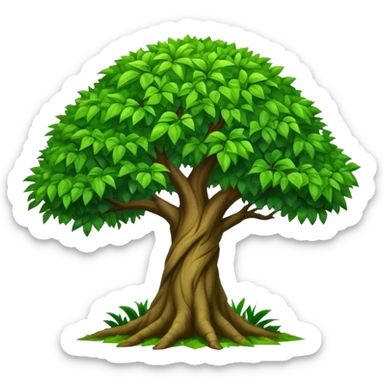 green tree in the wild Africa, like the plants in Lion King sticker