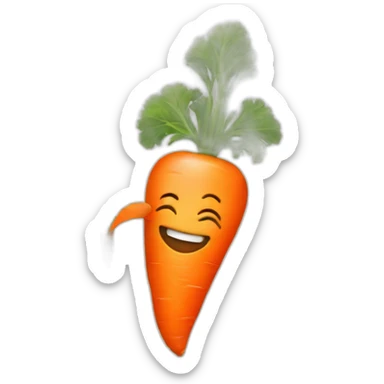 a dear with a carrot sticker
