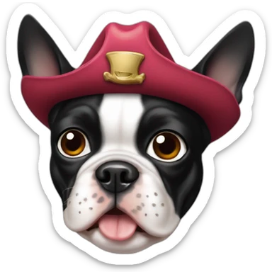 Boston terrier con parche pirata sticker