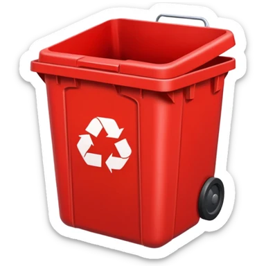 RED BIN WITH "SOLID WASTE" IN IT sticker