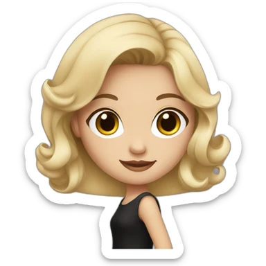 Girl in black dress and black heels  sticker