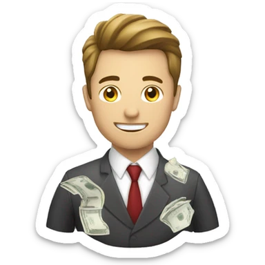 Man doing trading forex sticker