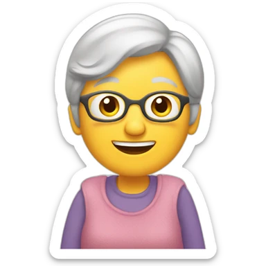 Gramma telling a story for the kids sticker