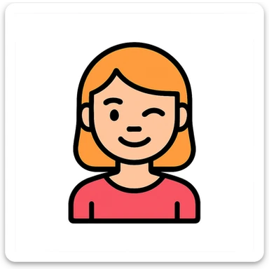 winking woman sticker