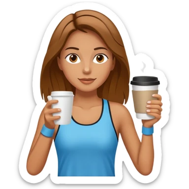Morning Coffee Runner bwoman  sticker