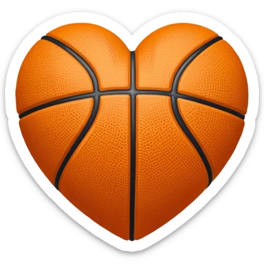 basketball heart sticker