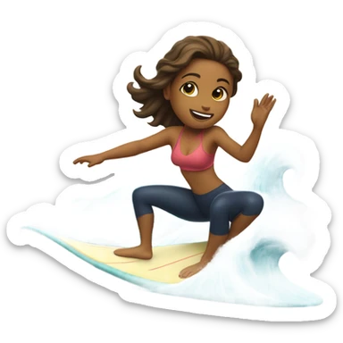 Girl surfing sticker