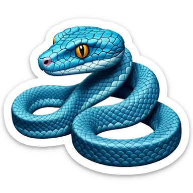 Blue cartoon pit viper sticker