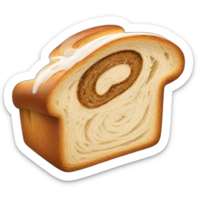 brown rye marbled swirl white bread in the middle of bread slice sticker