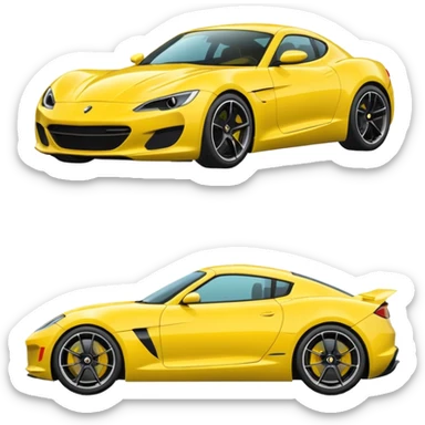 Yellow sports car side sticker