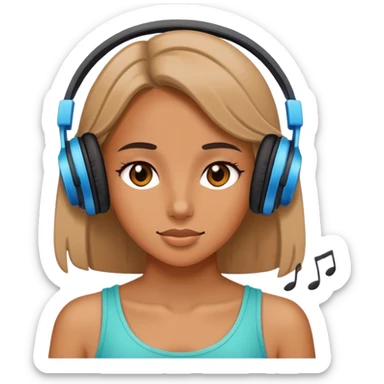 Girl listen músic sticker