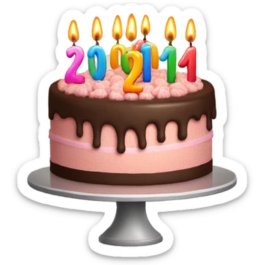 Birthday cake with 20th candles sticker
