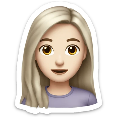 A very pretty girl with pale skin and dark brown hair  sticker