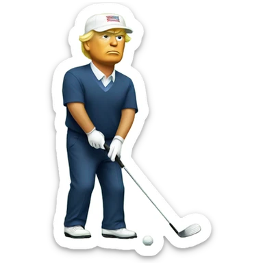 Trump golfing  sticker