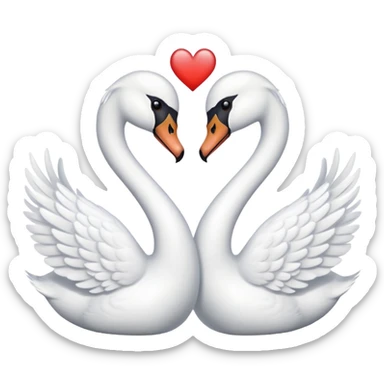 Two swan making a heart 💗 sticker