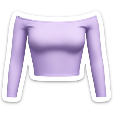 Lilac off shoulder Long sleeve crop top, isolated sticker