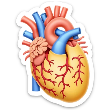 A simplified emoji of the digestive system, highlighting the main organs involved in digestion, in a flat and minimalist style. sticker