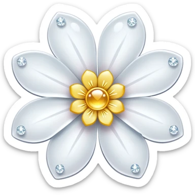 white sakura with sparkles sticker