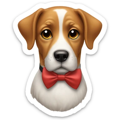 a dog with a bow tie  sticker