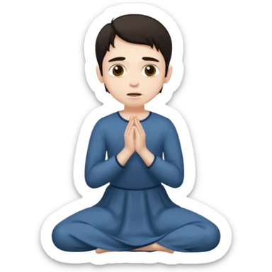 Submissive man on knees wearing female clothes dark hair begging sticker