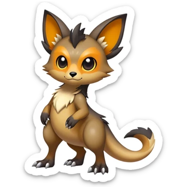 Cute cool edgy colorful dark fantasy animal hybrid Fakemon full body sticker