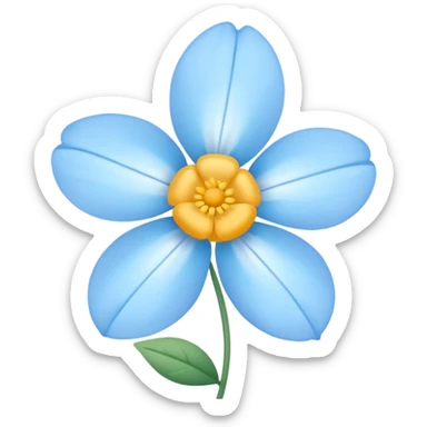 light blue  flower cute  sticker