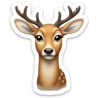 Deer with long eyelashes sticker