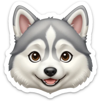 smiling husky puppy sticker