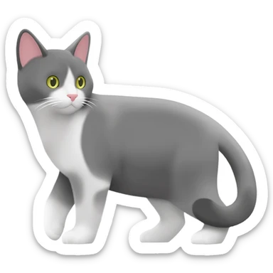 chat gris blanc sticker