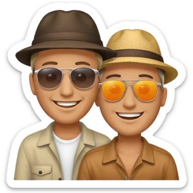 happy man and his friend sticker