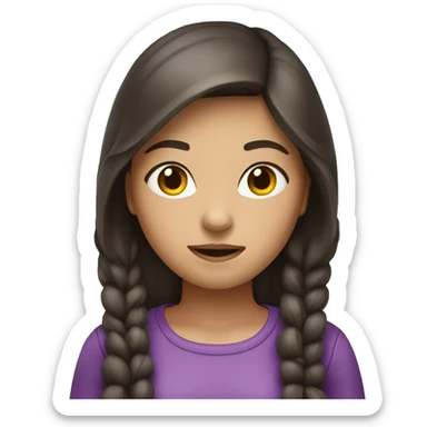 A brunette girl with an astetic outfit  sticker