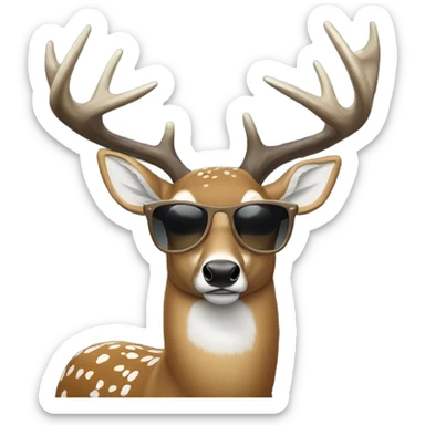 Whitetail wearing shades sticker