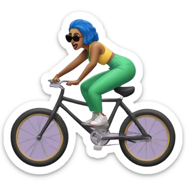 Cardi B riding bike sticker