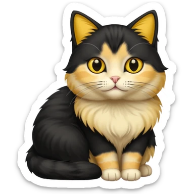 Black and yellow cat with yellow eyes loafing sticker
