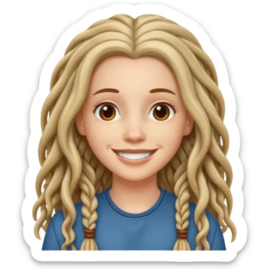 white girl with long wavy hair,  just some are dreadlocks  sticker