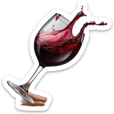 wine overflowing from a glass  sticker